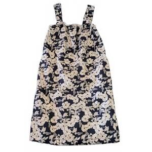 J Crew Women's Size M Navy Blue and White Floral Sleeveless Flowy Summer Dress